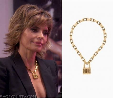 lisa rinna dior lock necklace